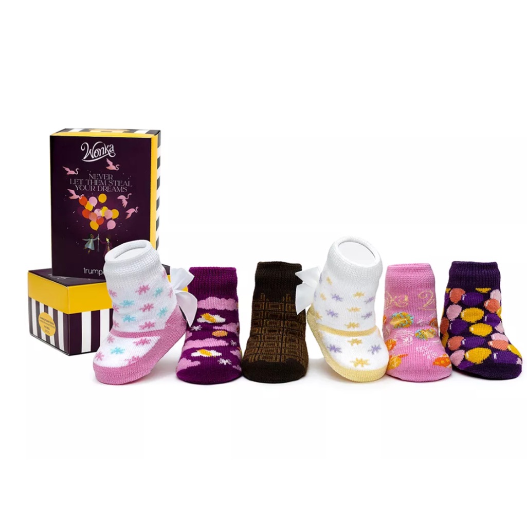 New! Trumpette Wonka Baby Girl Socks Set 0-12 Months